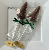 CHRISTMAS TREE Set of 12 Chocolate Lollipop Candy Winter Holiday Party Favors