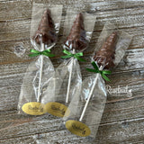 CHRISTMAS TREE Set of 12 Chocolate Lollipop Candy Winter Holiday Party Favors