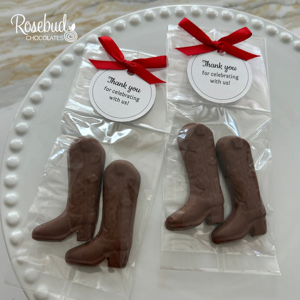 12 Cowboy BOOTS Chocolate Candy Party Favors Personalized Tags