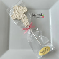 12 CROSS Large Floral Chocolate Lollipop Religious Candy Party Favors