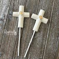 12 CROSS Gold Rose Chocolate Lollipop Religious Candy Party Favors