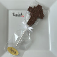 12 CROSS Large Floral Chocolate Lollipop Religious Candy Party Favors