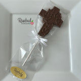 12 CROSS Large Floral Chocolate Lollipop Religious Candy Party Favors