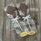 12 CROSS Large Floral Chocolate Lollipop Religious Candy Party Favors