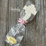 12 CROSS Large Floral Chocolate Lollipop Religious Candy Party Favors
