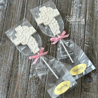 12 CROSS Large Floral Chocolate Lollipop Religious Candy Party Favors