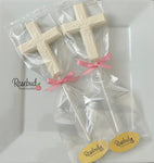 12 CROSS Large Floral Chocolate Lollipop Religious Candy Party Favors