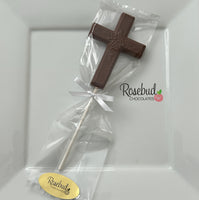 12 CROSS Large Floral Chocolate Lollipop Religious Candy Party Favors