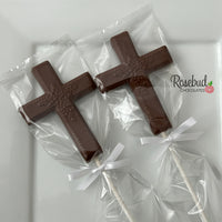 12 CROSS Large Floral Chocolate Lollipop Religious Candy Party Favors