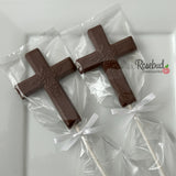 12 CROSS Large Floral Chocolate Lollipop Religious Candy Party Favors