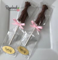 12 GIRAFFE Chocolate Lollipops Animal Birthday Party Favors