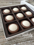 GOLF BALL Box of 9 Chocolate Oreo Cookies Gift