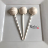 GOLF BALL Set of 12 Chocolate Lollipops Party Favors