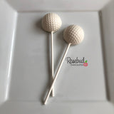 GOLF BALL Set of 12 Chocolate Lollipops Party Favors