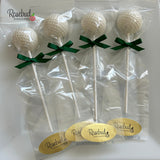 GOLF BALL Set of 12 Chocolate Lollipops Party Favors