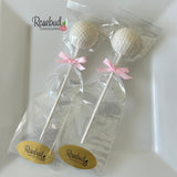 GOLF BALL Set of 12 Chocolate Lollipops Party Favors