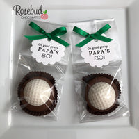 12 GOLF BALL Chocolate Covered Oreo Cookie Party Favors Personalized Tags