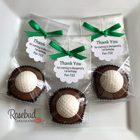 12 GOLF BALL Chocolate Covered Oreo Cookie Party Favors Personalized Tags