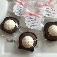 12 GOLF BALL Chocolate Covered Oreo Cookie Party Favors Personalized Tags