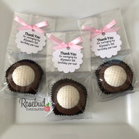 12 GOLF BALL Chocolate Covered Oreo Cookie Party Favors Personalized Tags