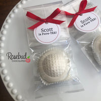 12 GOLF BALL Chocolate Covered Oreo Cookie Party Favors Personalized Tags