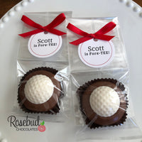 12 GOLF BALL Chocolate Covered Oreo Cookie Party Favors Personalized Tags