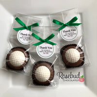 12 GOLF BALL Chocolate Covered Oreo Cookie Party Favors Personalized Tags