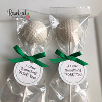 12 GOLF BALL Chocolate Lollipops Sports Birthday Party Favors Personalized Tags