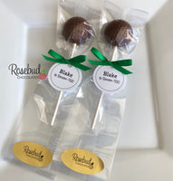 12 GOLF BALL Chocolate Lollipops Sports Birthday Party Favors Personalized Tags