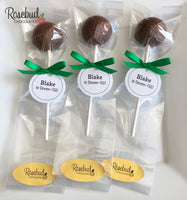 12 GOLF BALL Chocolate Lollipops Sports Birthday Party Favors Personalized Tags