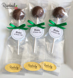 12 GOLF BALL Chocolate Lollipops Sports Birthday Party Favors Personalized Tags