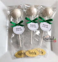 12 GOLF BALL Chocolate Lollipops Sports Birthday Party Favors Personalized Tags