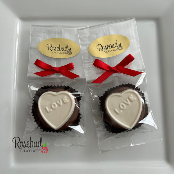 12 Heart LOVE Chocolate Covered Oreo Cookie Candy Party Favors