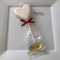 12 Heart Shaped LOVE Chocolate Lollipops Candy Wedding Birthday Party Favors