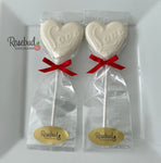 12 Heart Shaped LOVE Chocolate Lollipops Candy Wedding Birthday Party Favors