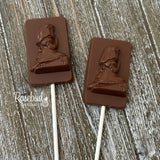 12 Kneeling PRAYING GIRL Chocolate Lollipop Religious Candy Party Favors