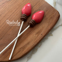 12 Christmas LIGHT BULB Chocolate Lollipop Candy Winter Holiday Party Favors