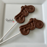 MOTORCYCLE Set of 12 Chocolate Lollipops Party Favors
