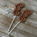 MOTORCYCLE Set of 12 Chocolate Lollipops Party Favors