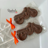 MOTORCYCLE Set of 12 Chocolate Lollipops Party Favors
