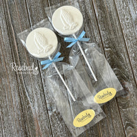 12 PRAYING HANDS Round Chocolate Lollipops Religious Candy Party Favors
