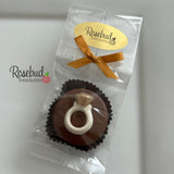 RING Set of 12 Chocolate Oreo Cookie Favors Diamond Engagement Wedding