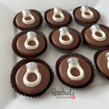 RING Set of 12 Chocolate Oreo Cookie Favors Diamond Engagement Wedding