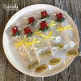 ROSES Set of 12 Milk Chocolate Lollipops Candy Party Favors