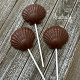 SEASHELL Set of 12 Chocolate Lollipop Favors