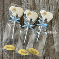 12 SHEEP Large Chocolate Lollipops Candy Animal Party Favors