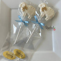 12 SHEEP Large Chocolate Lollipops Candy Animal Party Favors