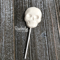12 SKELETON Face Chocolate Lollipops Halloween Candy Party Favors