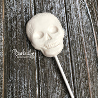 12 SKELETON Face Chocolate Lollipops Halloween Candy Party Favors
