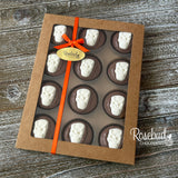 SKULLS Box of 12 Chocolate Covered Oreo Cookies Halloween Gifts Candy Gold